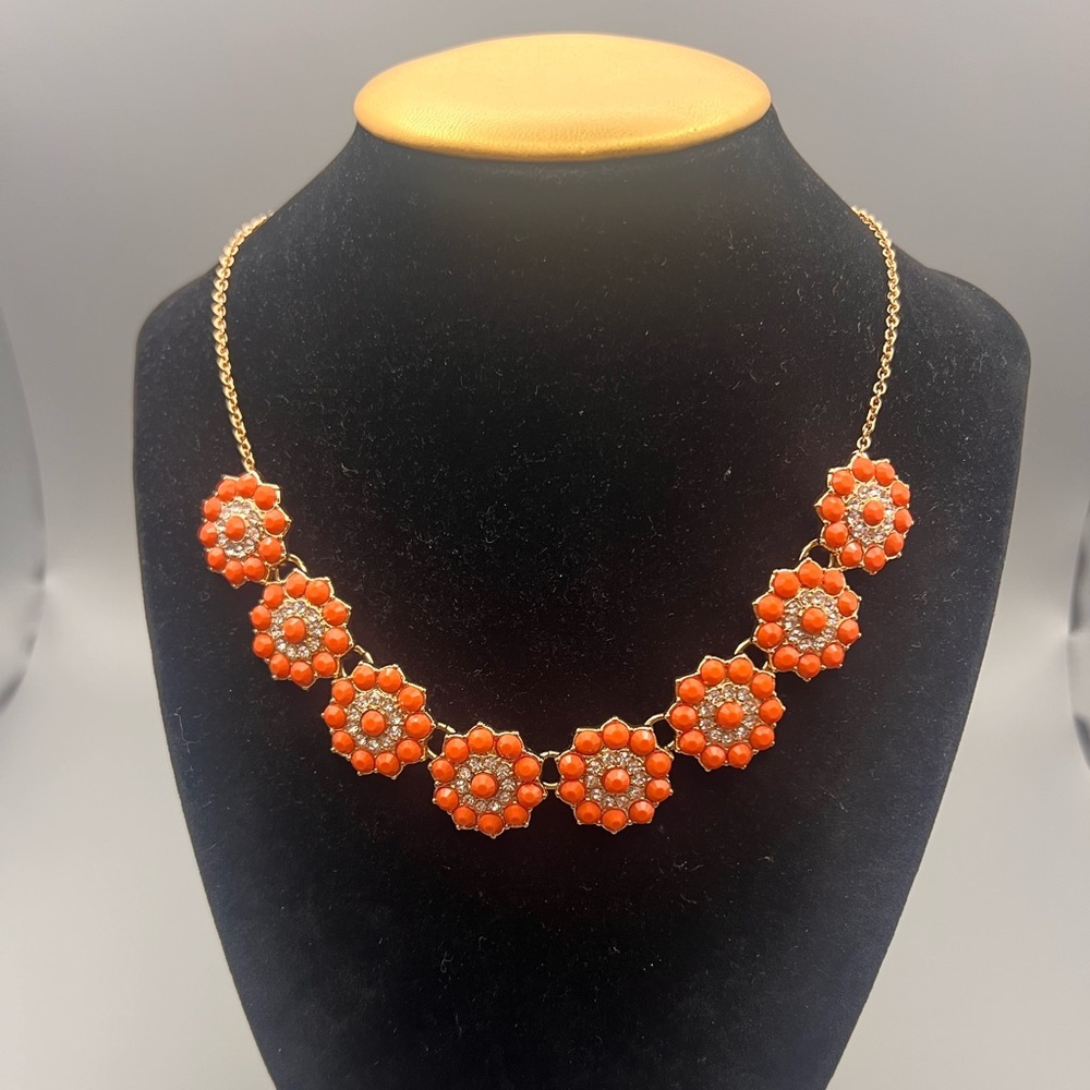 Premier Designs Orange Floral Necklace - Picture 4 of 4